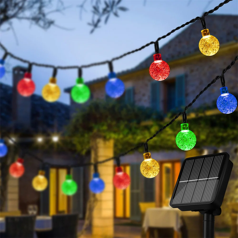 impermeavel solar string lights para exterior 50leds crystal globe modes jardim arvore patio festa decoracoes de natal 01