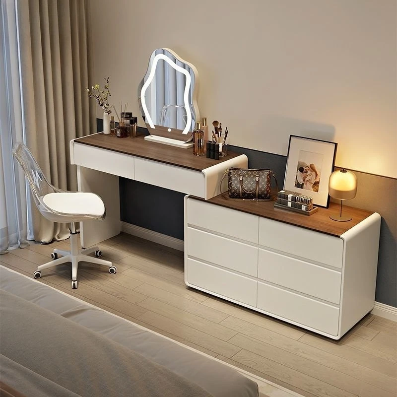 

Luxury Solid Wood Dresser Vanity Chest of Drawers with Mirror Small Apartment Makeup Bedroom Storage Toaletka Home Furniture