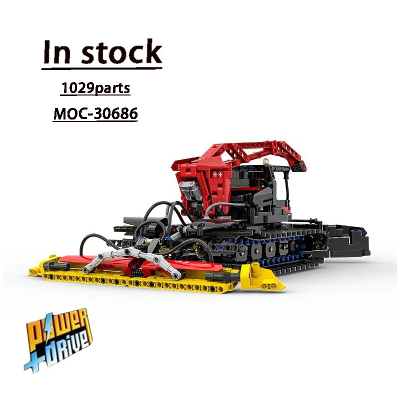 MOC-30686 Electric Bulldozer with Winch Assembly Splicing Building Blocks Model 1029Parts Children's Birthday Building Block Toy