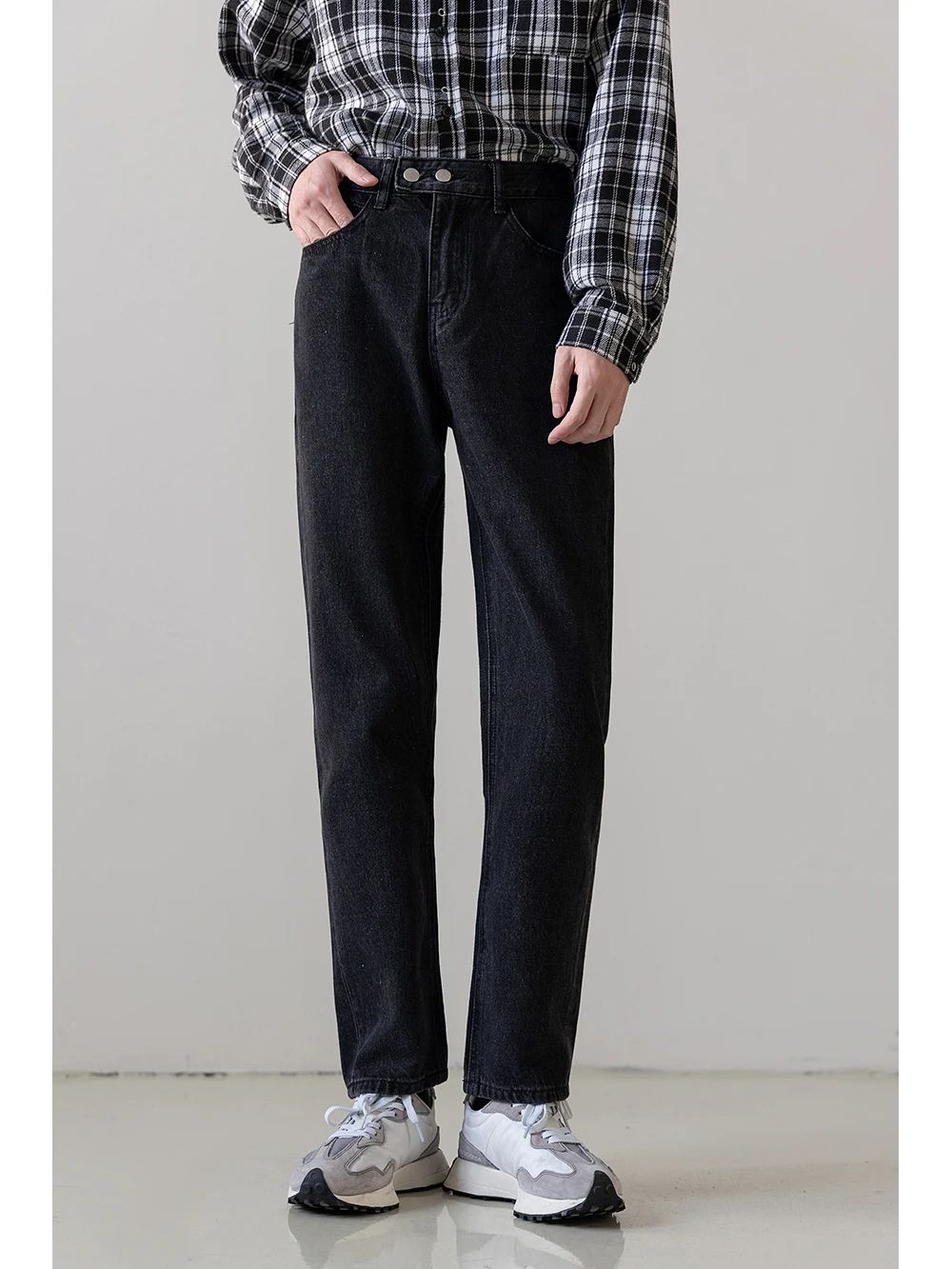 Slim Fit Straight Leg Jeans Men's Spring Autumn New Style Casual Washed Micro Flared Nine Points Slimming Boys' Pants