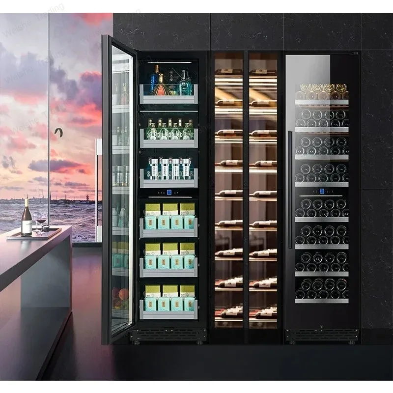 ice bar wine cabinet air-cooled red wine cabinet household living room embedded refrigerator tea drink glass freezer