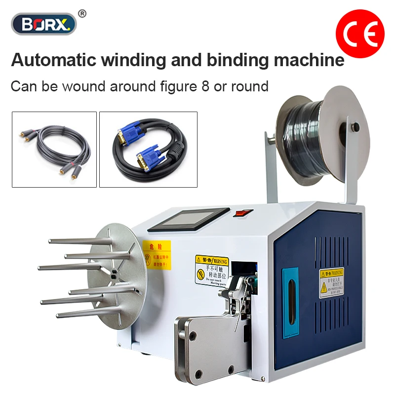 BORX 15-40mm Semi-automatic Wire Tying and Winding Machine 220V Cable Binding Machine with Free Stretch Film Dispenser