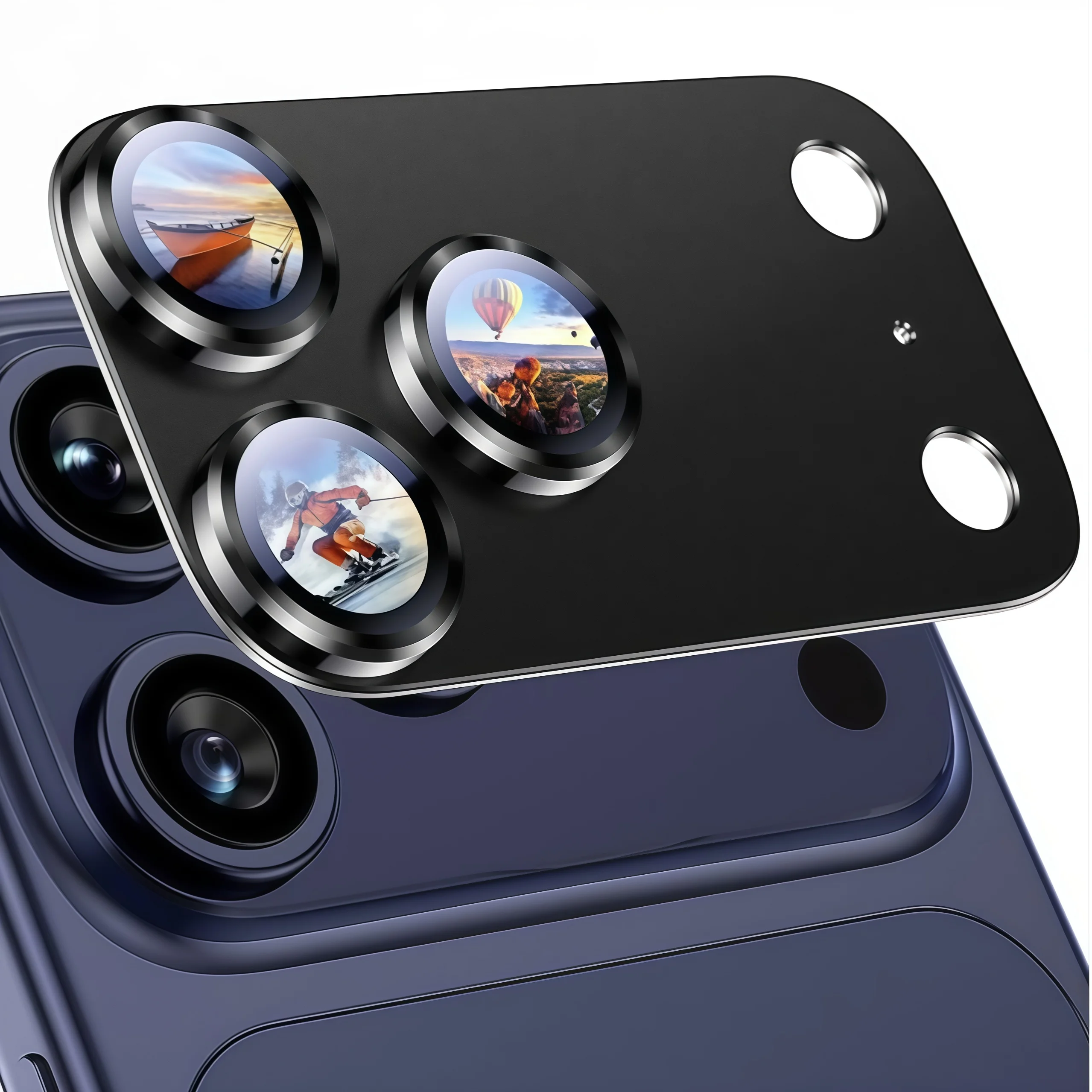 Für iPhone 17 Pro Max Kameraobjektivschutz, Metall, Aluminiumlegierung, gehärtetes Glas, Kamera-Displayschutz, Schwarz Titan