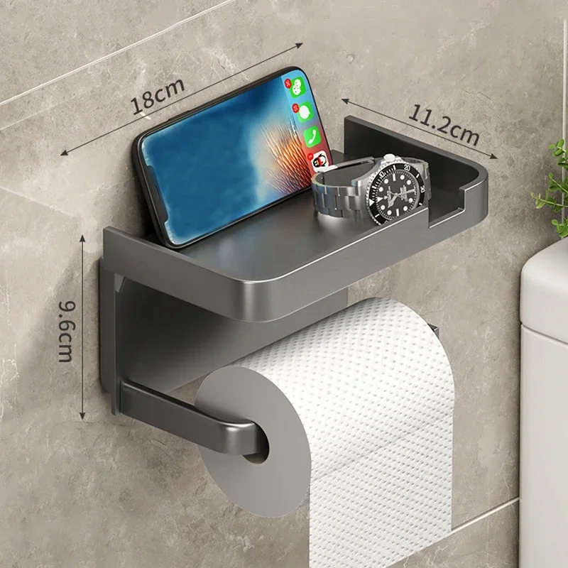 Bathroom Roll-Free Punch-Free Storage Rack for Toilet Paper Placement and Paper Tube Storage