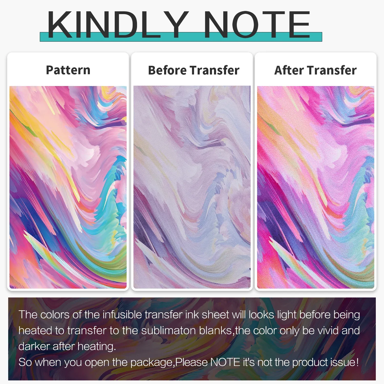 WOWOCUT Colorful Infusible Transfer Ink Sheet 12\