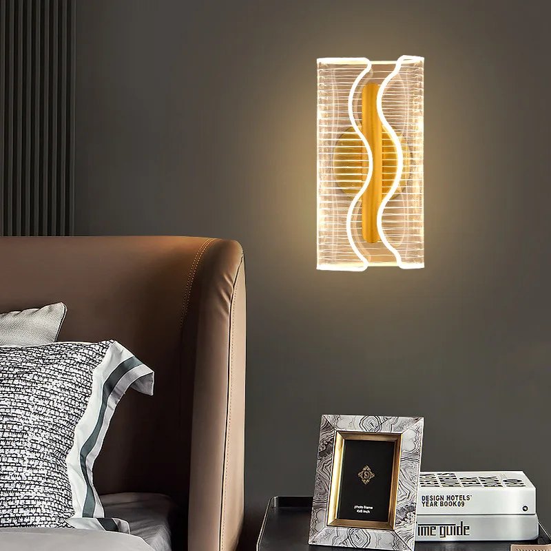 Kristal Acryl Wandlamp Hotel Gang Licht Slaapkamer Bed Decoratieve Lantaarn Minimalistische Trap Fakkel Hoom Decor