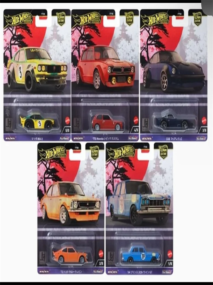 HOT WHEELS 1:64 History of Japan mazda RX3 nissan skyline gt z Collection die cast alloy car model decoration gift