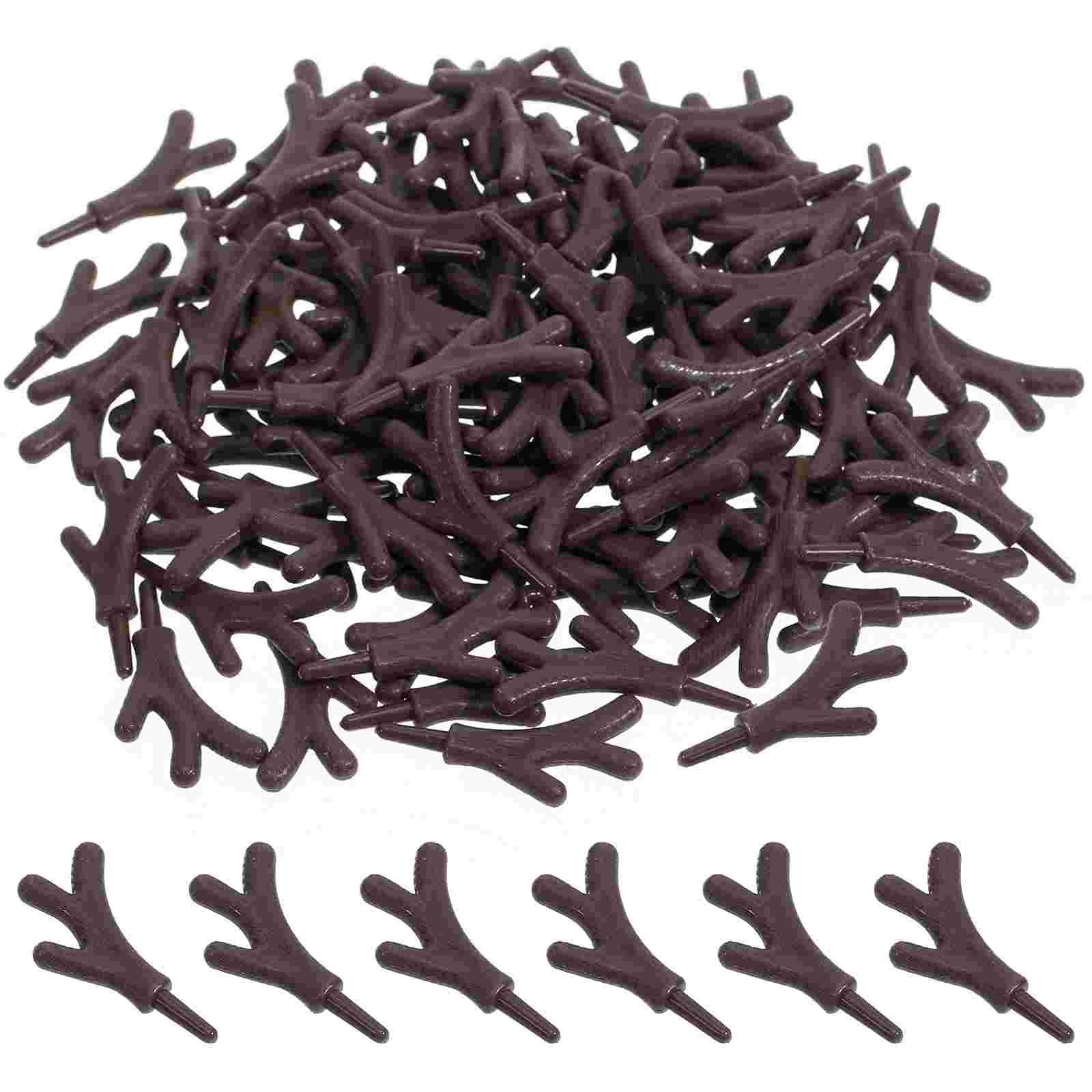 100 PCS Christmas DIY Accessories Nativity Ornaments Branch Antlers Craft Garland Suit for Adornments Outdoor Decor