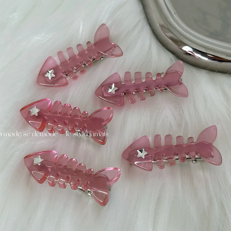 Y2K Pink Small Fish Barb Hairpin Style Duck Mouth Clip Design Sense Bang Side Clip Nowe akcesoria do włosów