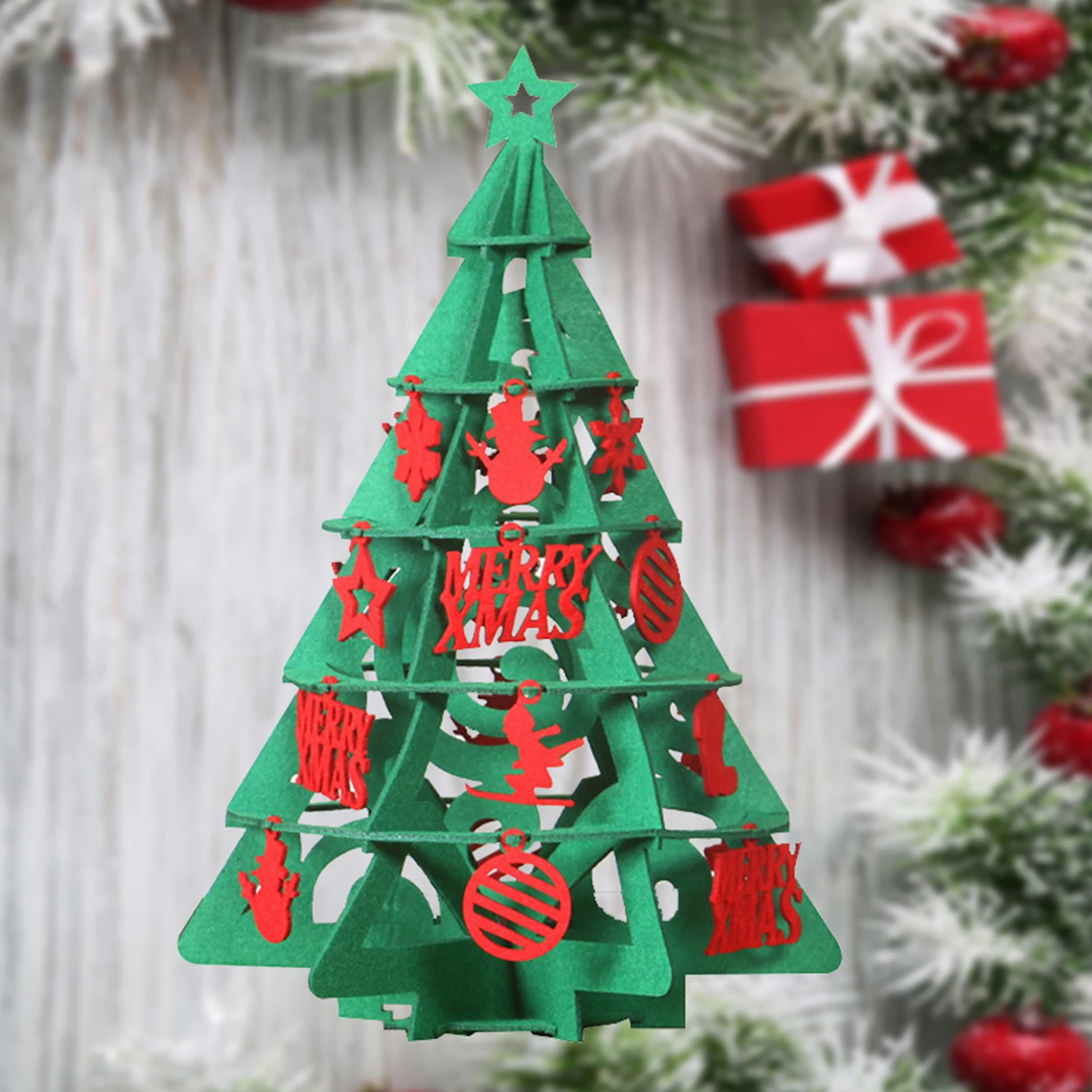 Felt Christmas Tree 3D Artwares Lightweight Christmas Tree Ornament For Desktop