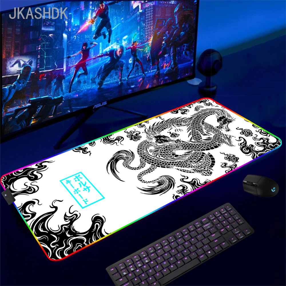 Alfombrillas de escritorio XXL RGB para teclado de Gaming, alfombrillas de escritorio con impresión HD, accesorios de Gamer, alfombrilla de ratón con luz LED grande, Alfombra de ordenador con retroiluminación