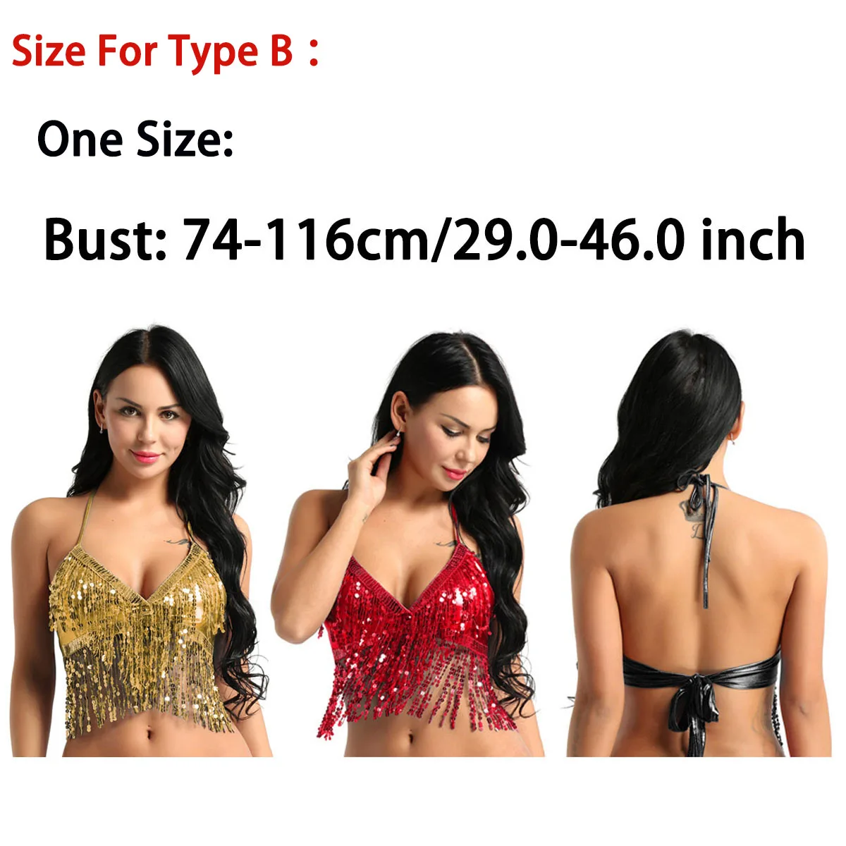 Trajes de danza del vientre Sexy para mujer, sujetador con cuentas de lentejuelas, Top con borlas, princesa árabe india, Samba de vientre, Tops cortos de baile, Ropa de baile