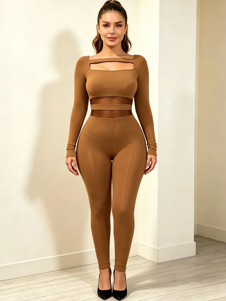 XL-5XL Plus Size Women Workout Jumpsuit Yoga Bodycon One Piece Long Sleeve Top Leggings Romper Big Size Sports Jumpsuit