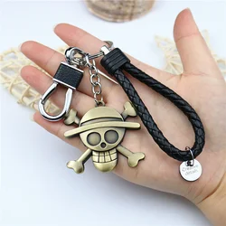 Juego de llavero de Metal con cuerda de cuero, colgante de ancla de un sombrero, llavero de coche para hombres, mujeres, regalo para niños, joyería, llavero de pareja