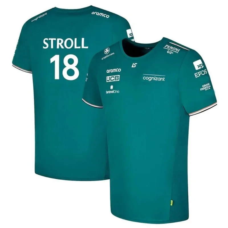 Hot Aston Martin 2023 F1 Team T-shirts  Spanish Racing Driver Fernando Alonso 14 And Stroll 18 Hot Sale 3D Kids T-shirts