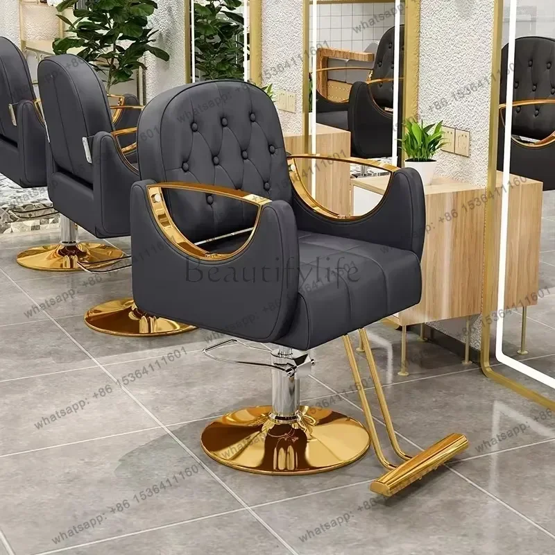 LSLSMen Barbershop Barber Chair Nordic Portable Swivel Modern Barber Chair Classic Hairdressing Cadeira De Barbeiro Furniture