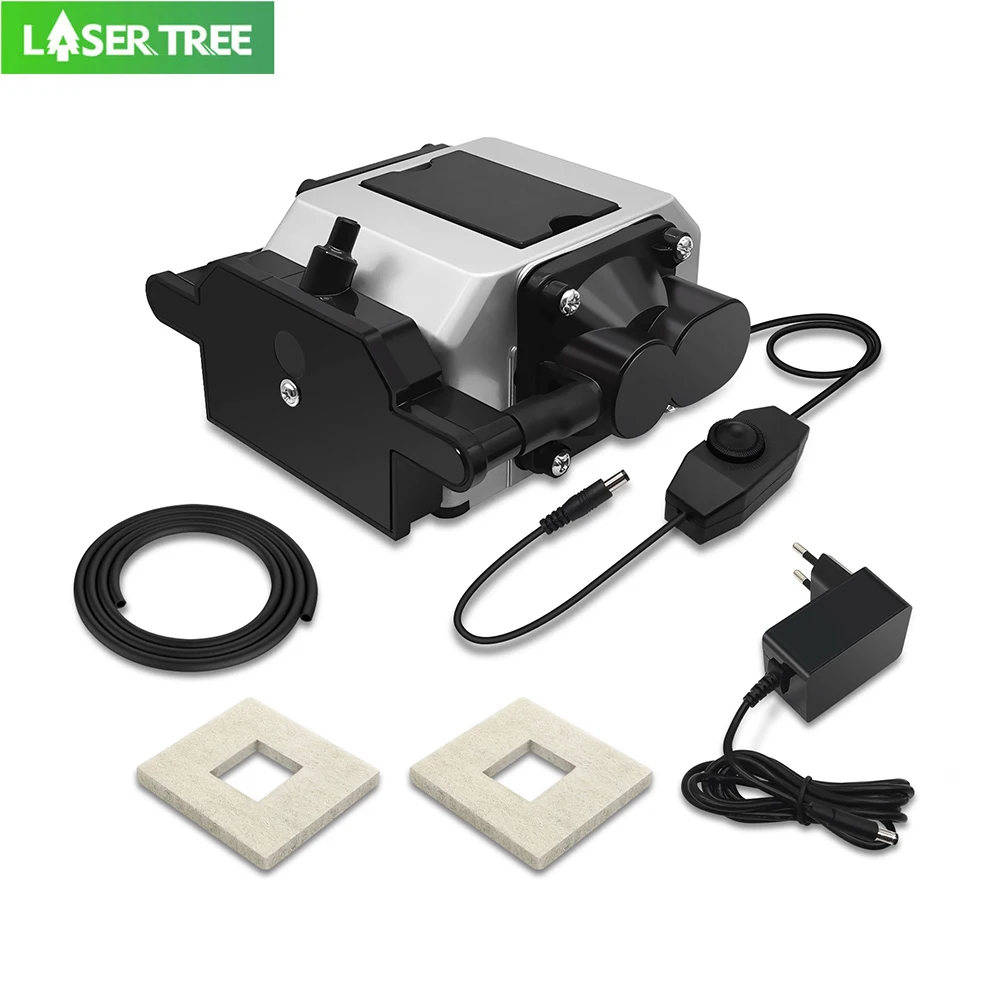 LASER TREE 24V Air Pump Low Noise Air Compressor with Adjustable Airflow for Air Assist Laser Module Wood Tools