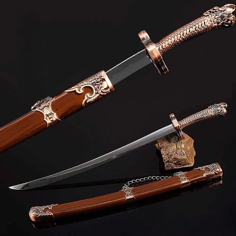 30 cm/11,81 pouces Top 10 armes anciennes épées célèbres couteaux Yanling portables artisanat doré modèles de jouets ornements Collections affichage