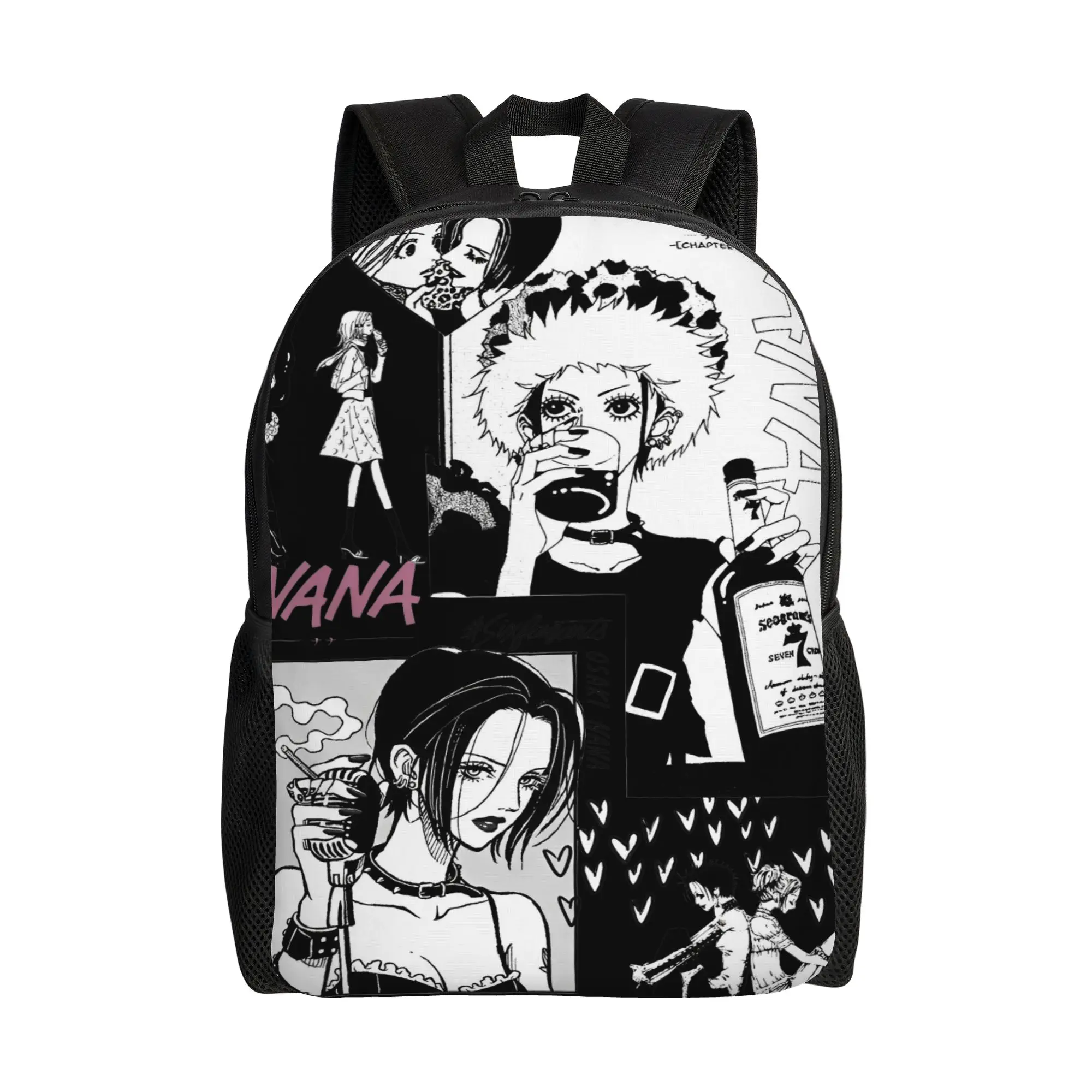 Nana Osaki Backpack  Girl Polyester Camping Backpacks Pattern Cute School Bags Rucksack