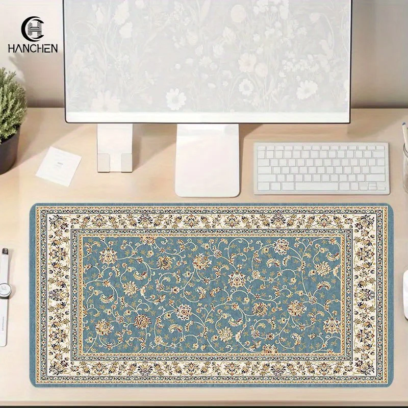 

1 large gaming mouse pad - anti-slip thickened desktop pad, retro design, high-density rubber base, essential computer accessory