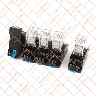 HH54PL DC24V Miniature Electromagnetic Relay - 4PDT 14-Pin 35mm DIN Rail Mounting for Industrial Control