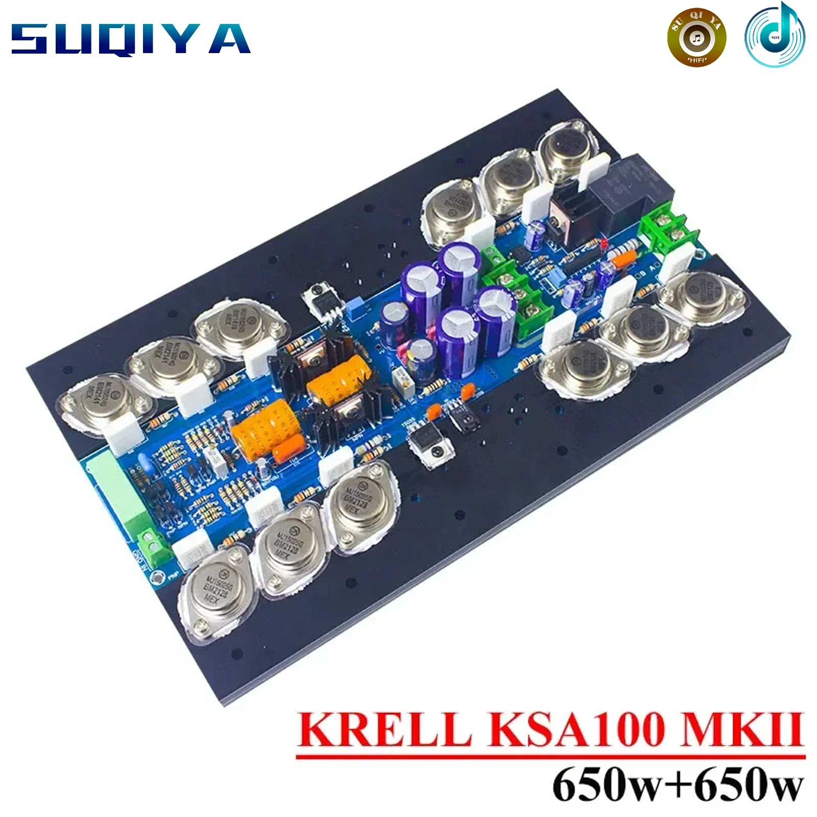 650w*2 KRELL KSA100MKII 2-channel Amplifier Board Class A Class AB Amplifier High Power Sound Warm 12pcs on Transistor Diy Audio