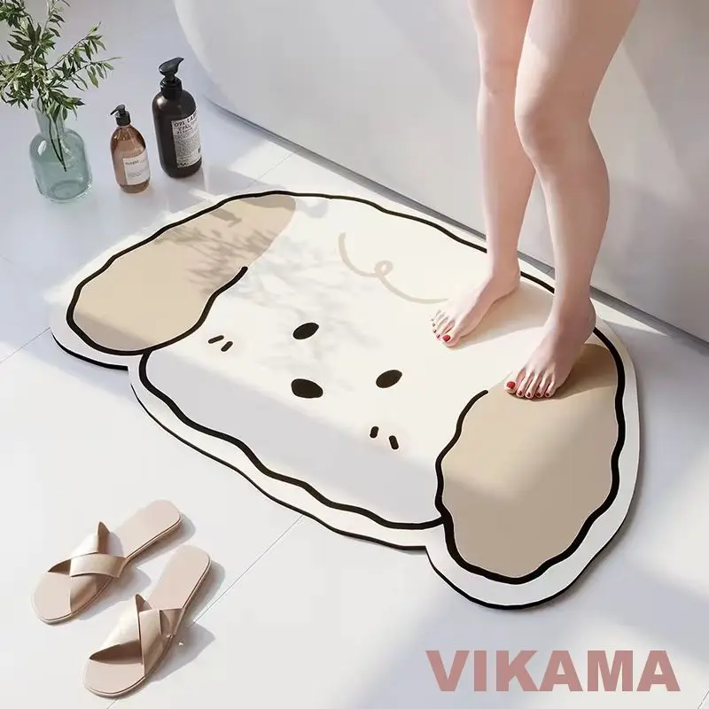 VIKAMA Diatomite Zoo Animal Cartoon tappetini cucina bagno toilette ingresso antiscivolo resistente allo sporco tappeto facile da pulire