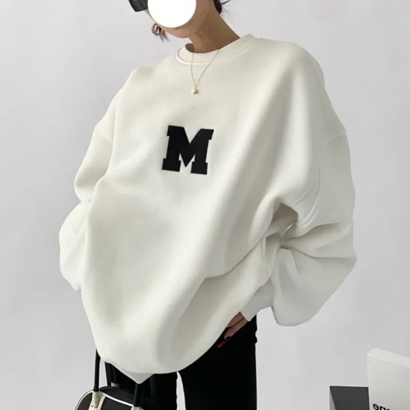 Neploe Vintage Casual O-neck Letter Sweatshirts Mujer 2024 Spring New Loose All-match Tops Y2k Long Sleeve Clothes for Women