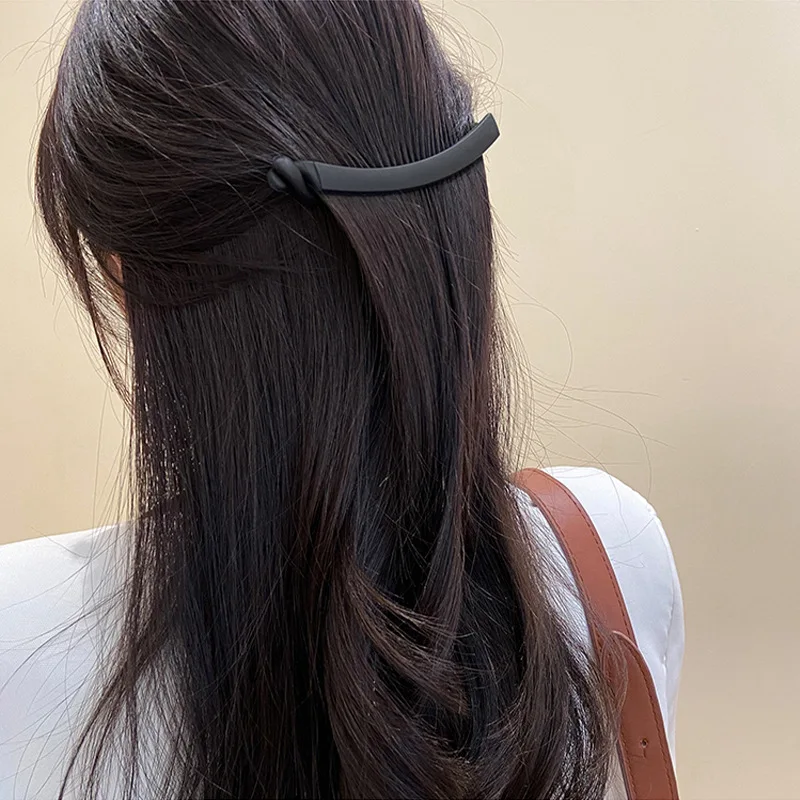 Neue Schlichte Haarspange Pferdeschwanzhalter Matt Einfarbig Modisch Minimalistisch Haarklammer Rutschfester Pferdeschwanzclip Haaraccessoires für Frauen – Detail 18