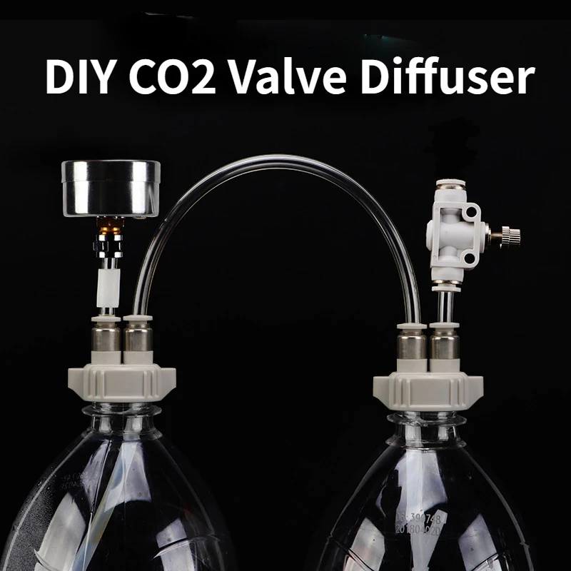 

DIY CO2 Valve Diffuser Aquarium Supply Fish Tank Water Grass Homemade Carbon Dioxide Generator Kit With Pressure Air Flow Device