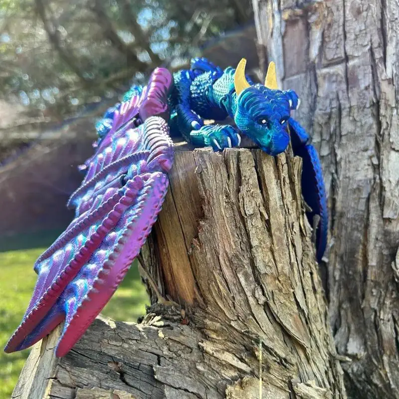 3D Printed Dragon Finger Puppet Flying Dragon Ornament Wristlet Hand Puppet Flexible Movable Action Figures Kids Christmas Gifts