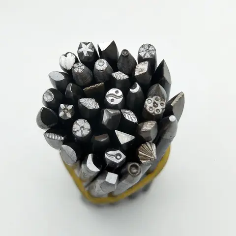 다이 금속 스탬핑 키트 DIY 보석 골드 실버 금속 로고 스탬프 보석 스탬핑 패턴 도구 조각 커터