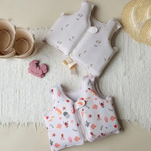 Imagen 2 del producto Chaleco de flotabilidad para niños que no cae, chaquetas de natación estables antivuelco para bebés, chaleco de natación ajustable sin inflado con dibujos animados