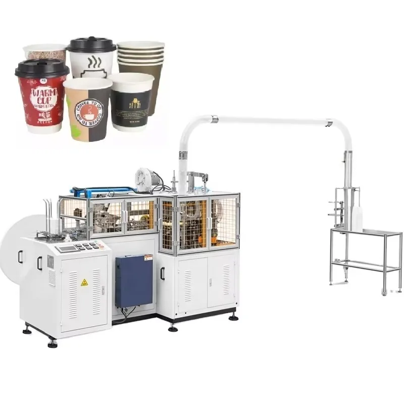 MB-C12H Máquina para fabricar vasos de papel de dibujos animados de 12oz Fábrica de China Máquina para fabricar vasos de papel de 120 piezas/min de alta calidad