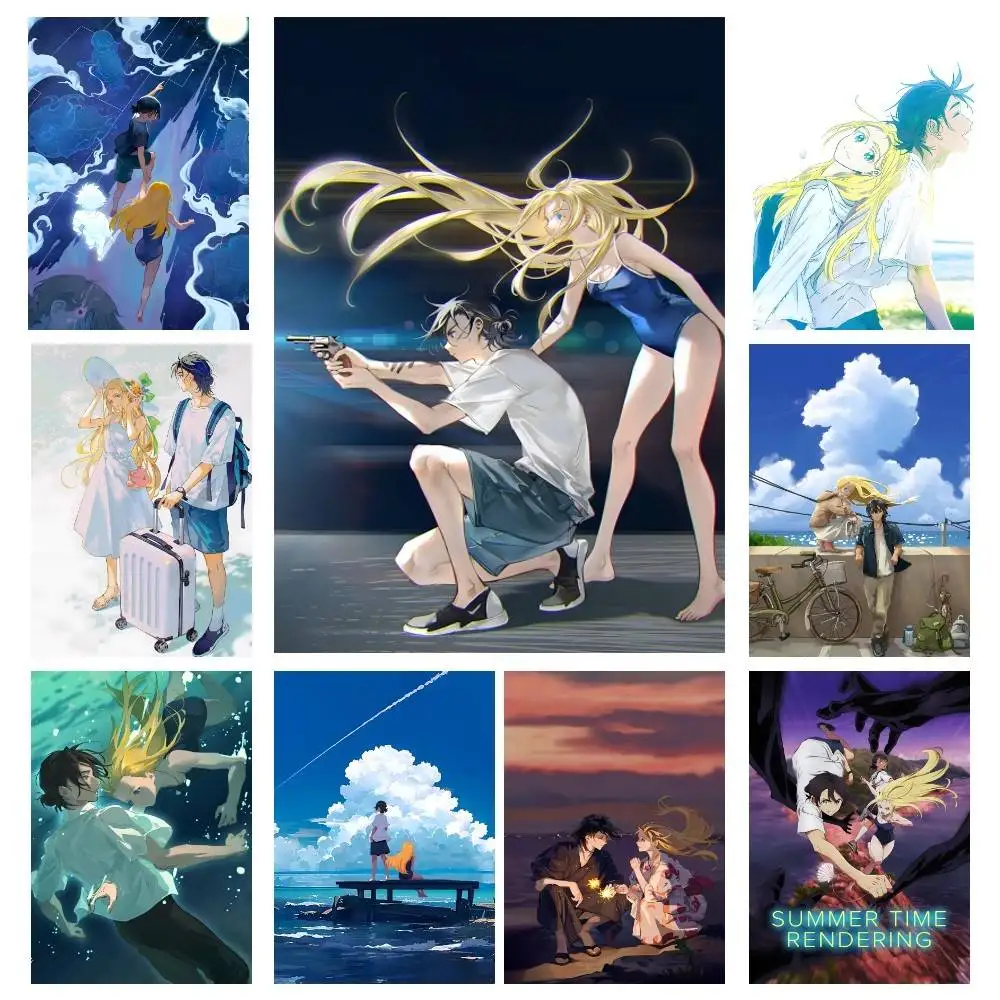 Japanese Manga Anime S-Summer Time R-Rendering Posters High Quality Self-adhesive Wall Art Decorations Color Prints Sticky