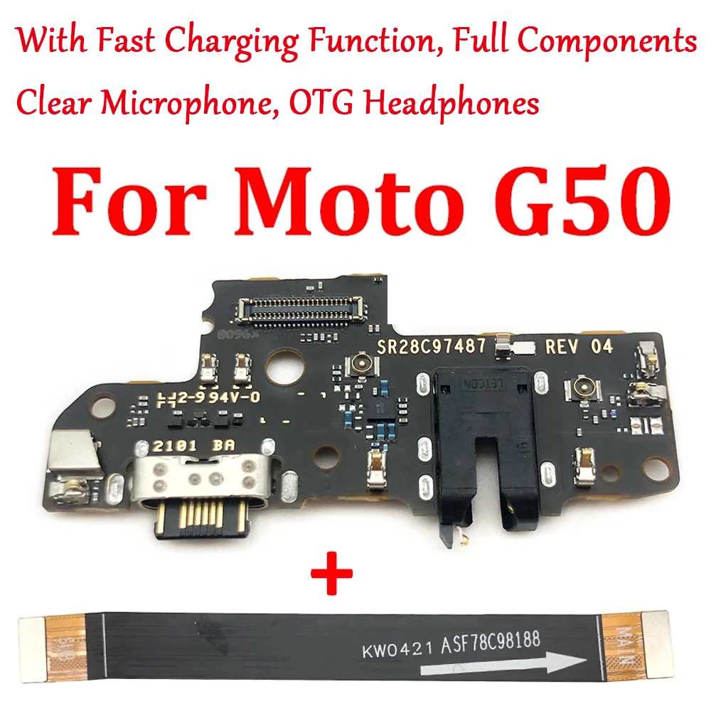 

NEW Tested USB Charging Port Dock Charger Plug For Motorola Moto G50 With Microphone Main FPC Display Connect Mainboard Flex