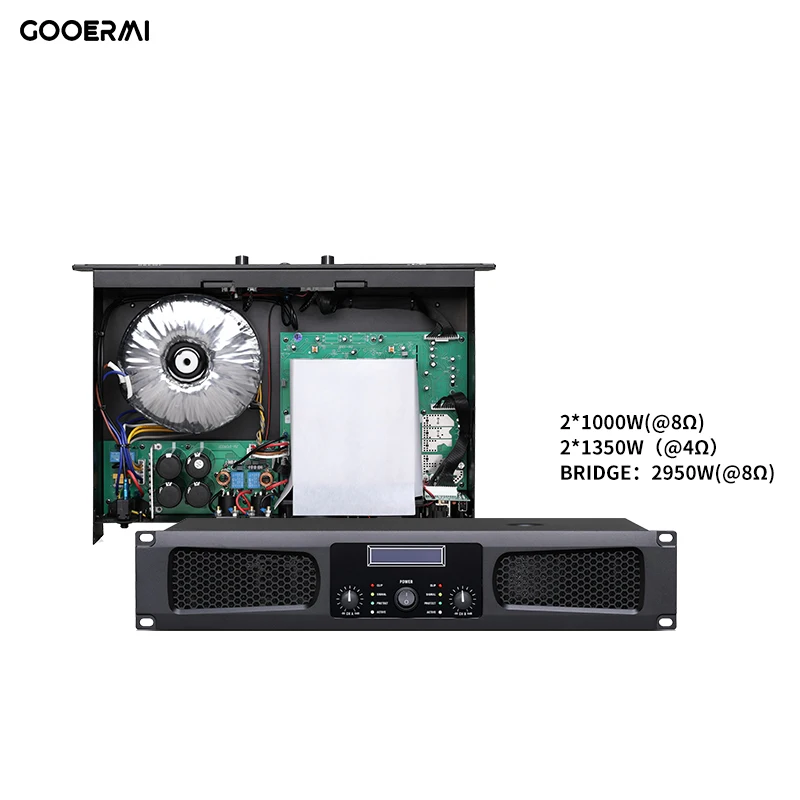 MIA-JA1000 2*1350W * 4Ω เครื่องขยายเสียง 2 ช่อง Class H พร้อมหน้าจอ LCD สเตอริโอ KTV เสียงระบบ Professional Power Amplifier