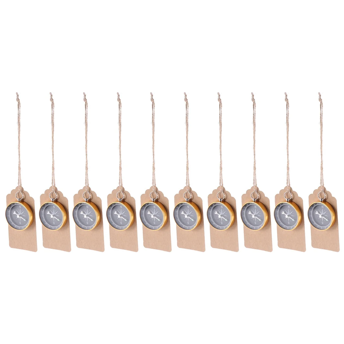 10Pcs Portable Compass Pendant Sturdy Mini Pocket Compass for Wedding Party Favors Decorative Keychain Bag Accessory Gift