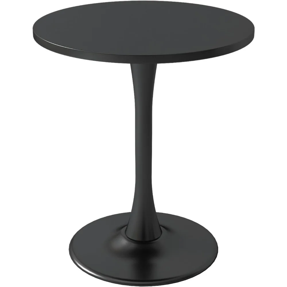 Black Round Table Modern Dining Table Tulip Round Kitchen Table Mid Century Coffee  for Living Room 24 Inch