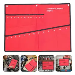 Wrench Organizer Pouch Repair Tools Storage Bundle Bundle Bag Canvas Roll Up Package Spanner Holder Wrench Organizer Pouch Case