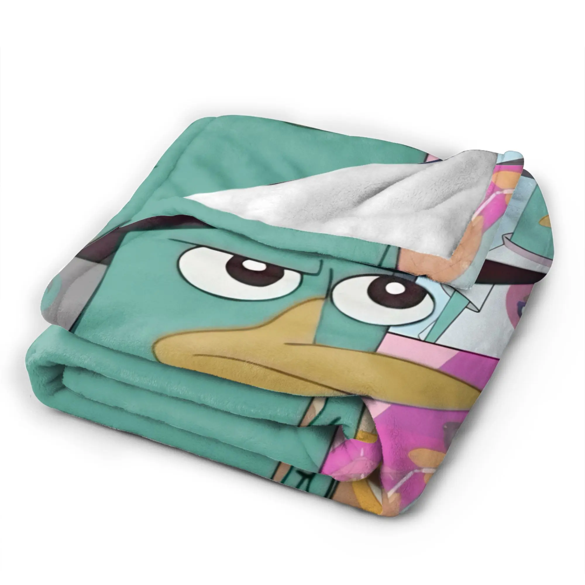 الاسترخاء Phineas و Ferb Perry بطانية الملحقات غرفة الزخرفية رمي بطانية الصوف الدافئ للمكتب #4