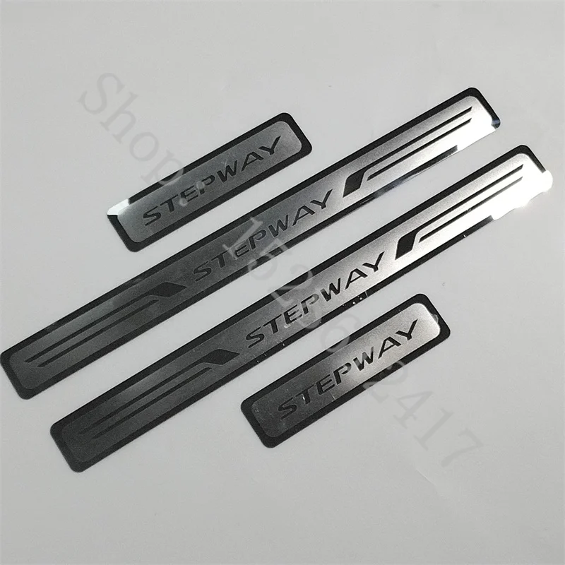 For Dacia Sandero 2 Stepway 2013-2023 Stainless Sticker Door Sill Car Door Cover Outside door sill protector Plate Accessories