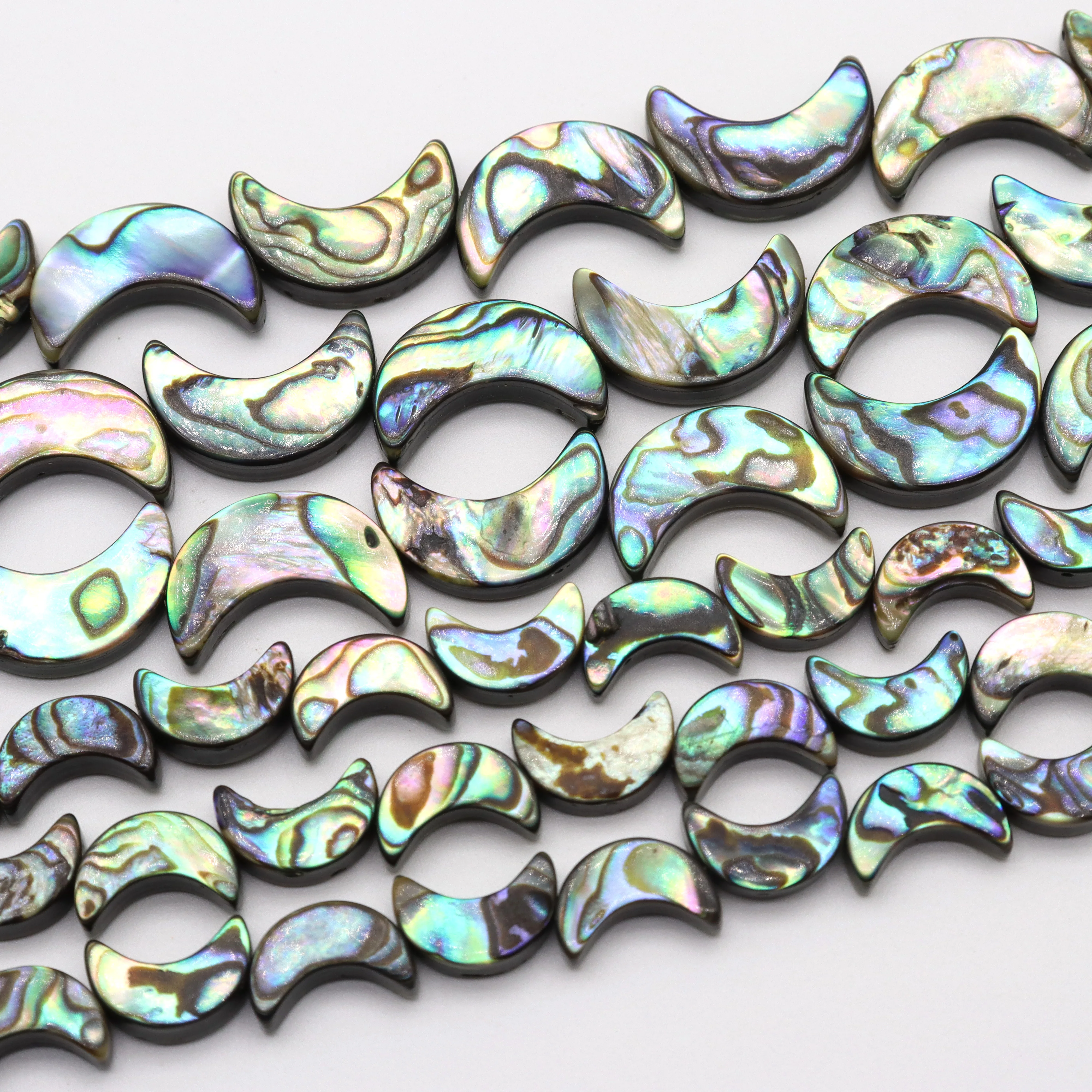 

Natural Abalone Moon Shape Shell Mother Of Pearl Loose Spacer Beads For Jewelry Making DIY Bracelet Necklace Accessories