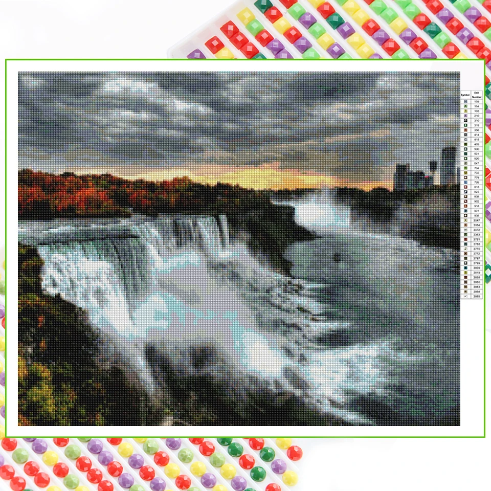 Diamond Painting Niagara Waterfall Full Drill Landscape Diamond Embroidery Sale Cross Stitch Mosaic DIY Rhinestone Decor TT6595