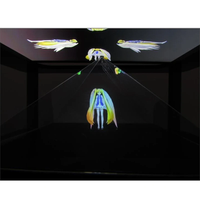 ثلاثية الأبعاد الكمبيوتر اللوحي الإسقاط الهرم لتقوم بها بنفسك ل ماكس 12 بوصة Ipad 3 Hatsune MV العارض يمكن استخدامها كعيد ميلاد