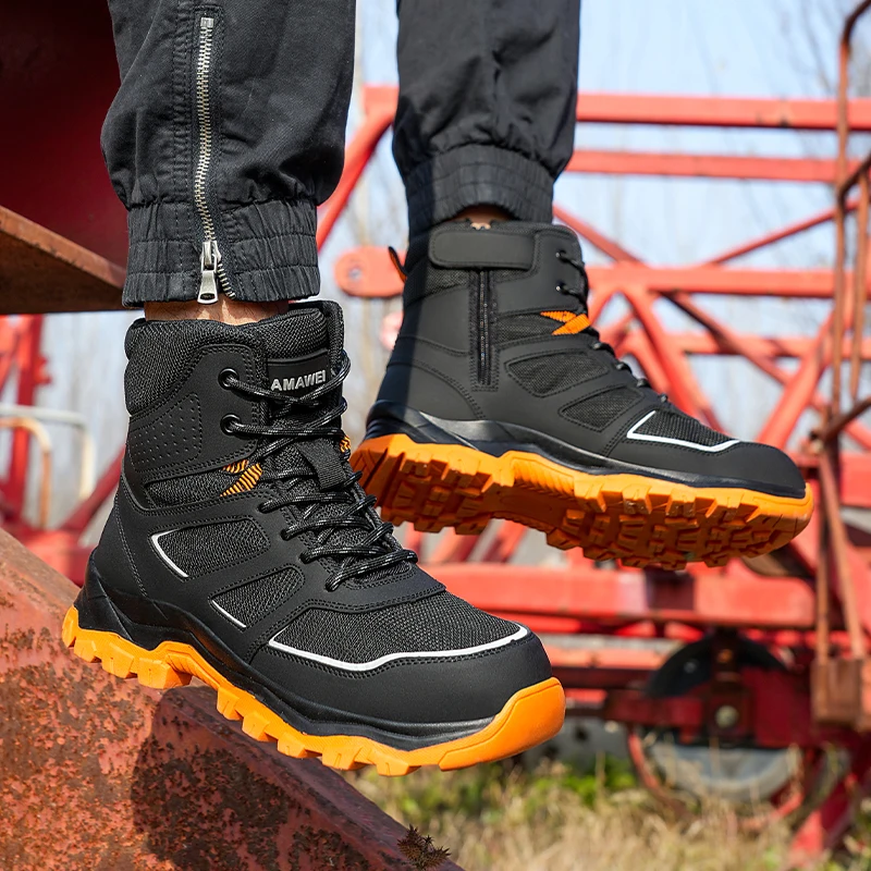 High Quality Steel Toe Safety Shoes Men Work Sneakers Indestructible Shoes Puncture-Proof Protective Shoes Male Work Boots