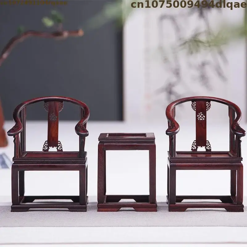 Retro Chinese Miniature Wooden Furniture Home & Scene Decoration Collection Dollhouse Table Chair Screen