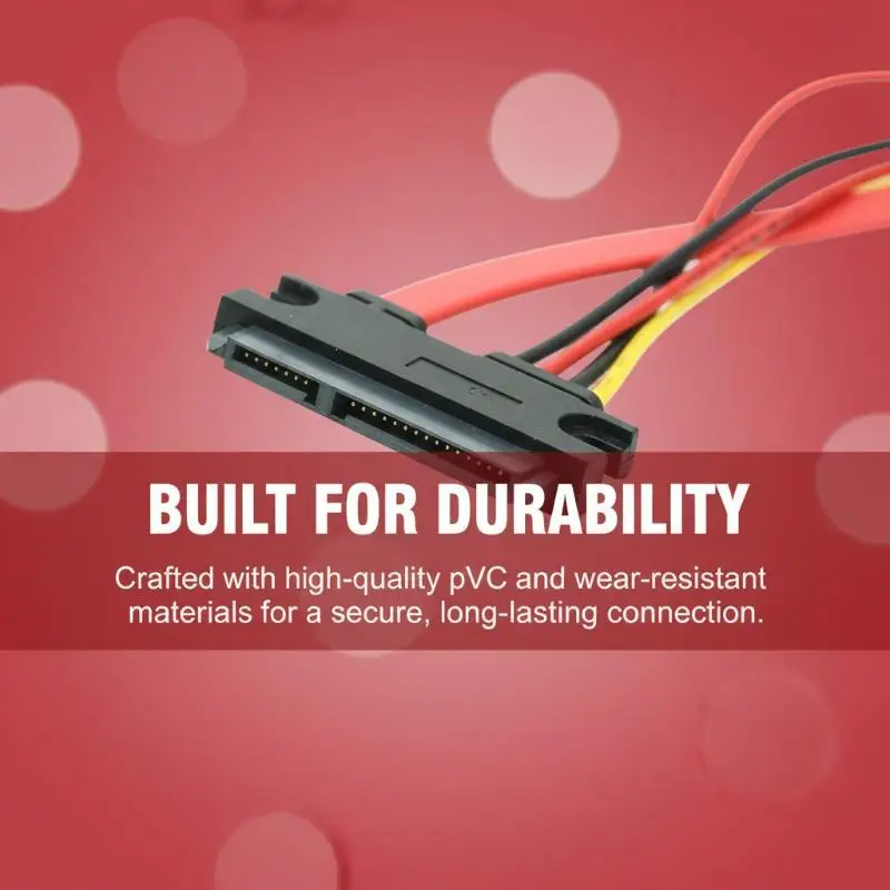 SATA 22 Pin Male to Female Extension Cable SATA 3 Data Power Line for Hard Disk SSD HDD Reliable Connection Desktop Setup