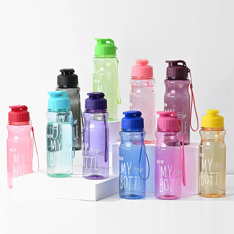 

Portable Outdoor Transparent Water Bottle, Sport Cup for Drinking, Kitchen Tools, School, Gym, Travel, Girl, Boy, 550ml