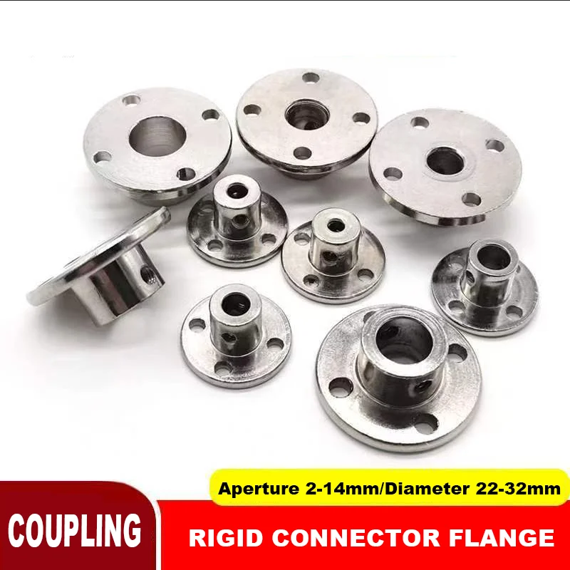 45# Steel High Hardness Flange Coupling 2-14mm Guide Shaft Optical Axis Support Motor Transmission Connection Accessory Coupling